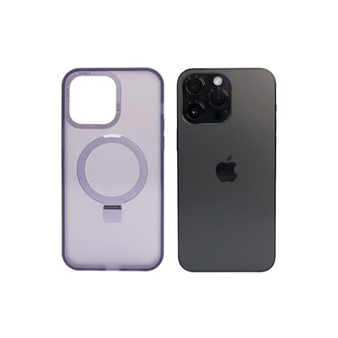AZTECH Super Matte Case for iPhone 14 Pro, MagSafe Charging Compatible, 360&deg; Kickstand Ring Holder, Shockproof Matte TPU Bumper, Scratch-Resistant Slim Fit Phone Cover &ndash; Purple