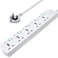 AZTECH 5-Way 3M 3250W Power Extension Cord 5 Universal Outlets Electrical Strip Cable UK Plug Individual Switches & LED Indicators ECAS Certified Power Strip Surge Protector Electronics Power Strips
