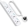 AZTECH 4 Way 5M 3250W Power Extension Cord 4 Universal Outlets Electrical Strip Cable UK Plug Individual Switches & LED Indicators ECAS Certified Power Strip Surge Protector Electronics Power Strips