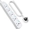 AZTECH 5-Way 5M 3250W Power Extension Cord 5 Universal Outlets Electrical Strip Cable UK Plug Individual Switches &amp; LED Indicators ECAS Certified Power Strip Surge Protector Electronics Power Strips