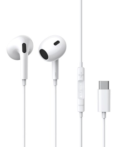 Original Type C Headphones Wired -USB C Wired Earphones with Mic & Volume Control, Noise Cancelling Headset for iPhone 17/16/15 Pro Max, iPad, Samsung S25/S24/S23/S22/ Ultra Note 10/20, Pixel 7/6/5/4