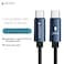 AZTECH HyperCable USB C to USB C Cable 240W 1M Fast Charging 48V/5A PD E-Marker Braided Type C Cable for Laptop MacBook Galaxy S24 Steam Deck Gaming Devices Durable Anti-Tangle Wire Black Blue