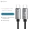 AZTECH HyperCable USB C to USB C 240W Fast Charging Cable 2M PD 48V 5A Type-C Braided Titanium Wire for MacBook Pro Galaxy S24 Steam Deck iPhone 15 Pro Max Laptop Durable Anti-Tangle Long Charging