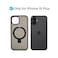 جراب AZTECH Super Matte لهاتف iPhone 16 Plus مزود بحلقة حامل مغناطيسية آمنة، مضاد للصدمات، أسود   AZTSMBLK-IP16PLUS