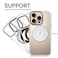 AZTECH SuperSnap 360&deg;Rotatable Silver Ring Magnetic Ring for iPhone 15 Pro Case, Fit for MagSafe with Kick Stand &amp; Ring Holder 16FT Military Grade Shockproof Translucent Back for iPhone 15 Pro