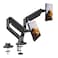 AZTECH Dual Monitor Wall Mount Bracket - Double Computer Monitor Wall Mount With Two Height Adjustable Full Motion Arms Tilt up to 13"" - 32"" Inch Screens with 75, 100 VESA Patterns, 19.8 Lb Per Arm