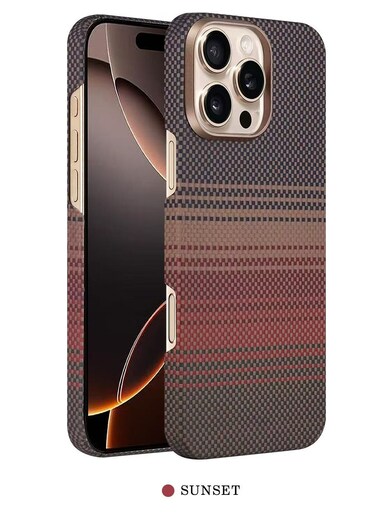 AZTECH Premium Aramid Fiber Kevlar Case for iPhone 16 Pro &ndash;   Ultra-Slim, Lightweight, Shockproof Protection   MagSafe Compatible, Anti-Fingerprint, Raised Camera &amp; Screen Edges