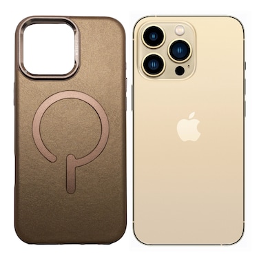 AZTECH Leather Case for iPhone 15 Pro, MagSafe Compatible, Metal Buttons &amp; Lens Protection, Slim Fit (6.1&Prime;)