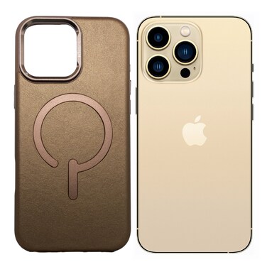 AZTECH Leather Case for iPhone 15 Pro Max, MagSafe Compatible, Metal Buttons &amp; Lens Protection, Slim Fit (6.7&Prime;)