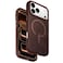 AZTECH Premium Leather Case 17 iPhone Pro Max, Full-Wrap Magnetic Cover, Wireless Charging Compatible, 17 iPhone Pro Max Dark Brown