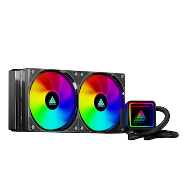 AZTECH 622 240mm AIO Liquid CPU Cooler Dual PWM ARGB Fans Infinite Mirror Pump Copper Base 260W TDP High Performance Water Cooling for Gaming PC Intel LGA1700 AMD AM5 AM4