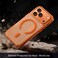 AZTECH Clear Fiber MagSafe Case for iPhone 17 Pro   Slim Transparent Protective Cover with Strong Magnetic Lock, Shockproof TPU, Scratch Resistant Back, Camera Protection &ndash; Orange