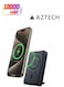 AZTECH Powergo Smart Wireless Power Bank 10000mAh Portable Charger, Fast Wireless &amp; USB-C Charging Powerbank, High Capacity Slim Battery Pack for iPhone Samsung AirPods Travel Use