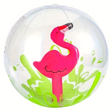 Flamingo 60cm Beach Ball Jumbo Pool Toys Beach Toy for Kids - Giant Inflatable Clear Beach Ball Swimming Pool Water Outdoor Summer Party Favors for Kids Adults Toddlers
