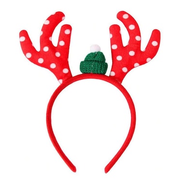 Zafaa Home Red Sequin Antler Headband &ndash; 22x19cm Holiday Costume Accessory for Christmas Parties, Seasonal Gatherings, and Festive Photos
