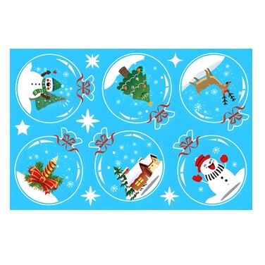 Zafaa Home Snowflake &amp; Ornament Window Stickers &ndash; 20x30cm Reusable Winter Decals for Glass Surfaces, Perfect for Christmas and Seasonal Decorations