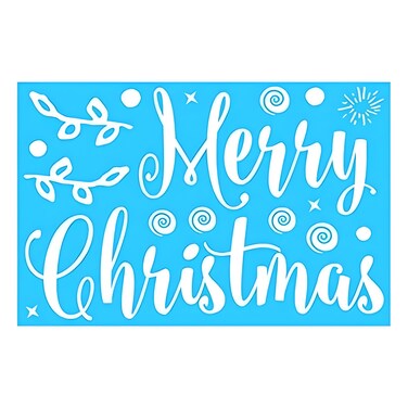 Zafaa Home Merry Christmas Script Window Stickers &ndash; 20x30cm Festive Holiday Decals for Windows, Glass Doors, and Mirrors, Reusable and Easy-to-Apply
