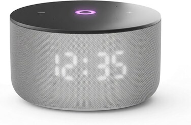 Yango Yasmina Smart Speaker, AI Buddy, Arabic and English, 12W Sound, LED Display, Compact Speaker for Dorm Room and Small Apartment, Grey