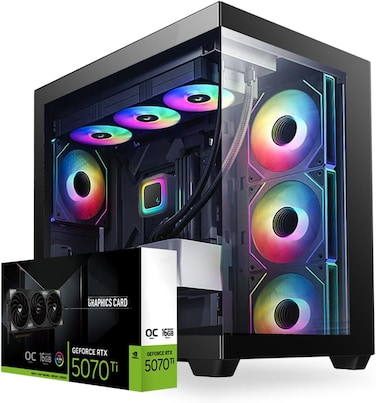 1st Wave ZeroGravity Gaming PC - 13th Gen Intel i9-13900KF, 16GB RTX 5070Ti Graphics, 32GB DDR5 RGB RAM, 1TB NVMe SSD, WiFi, ARGB Liquid Cooling, Win11 Pro - High-Performance Gaming Desktop