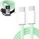 First Wave SurgeLink 60 USB-C to USB-C Cable 1M &ndash; 60W Fast Charging &amp; High-Speed Data Transfer, Durable Braided Type-C, 2-Pack (Green + Black) &ndash; Compatible with Smartphones, Tablets &amp; Laptops