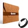 First Wave SlimGuard Felt Laptop Sleeve 15" &ndash; Slim Protective Case with Elastic Band, Compatible with MacBook &amp; SurfaceBook, Includes Free USB Cable &ndash; Caramel Brown