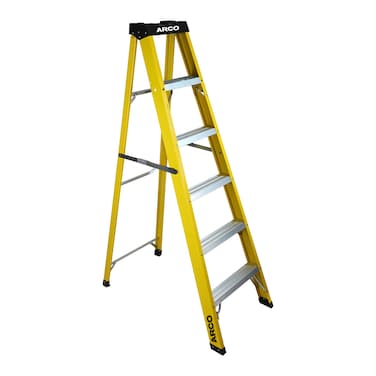 ARCO Step Ladder 5 Steps Fiber Ladder Anti Slip Steps Non-Slip Rubber Edge Guards 150 KG Loading Capacity EN131 Approved