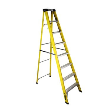 ARCO Step Ladder 7 Steps Fiber Ladder Anti Slip Steps Non-Slip Rubber Edge Guards 150 KG Loading Capacity EN131 Approved