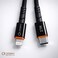 CROWNYX Braided 2M USB-C to Lightning Fast Charging Cable, 27W Power Delivery Charger Cord Compatible with iPhone 14/13/12/11 Series, iPad &amp; AirPods Pro (Black)