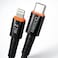 CROWNYX Braided 2M USB-C to Lightning Fast Charging Cable, 27W Power Delivery Charger Cord Compatible with iPhone 14/13/12/11 Series, iPad &amp; AirPods Pro (Black)