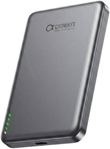 CROWNYX Magnetic Wireless Power Bank 10000mAh, 15W MagSafe Fast Charging, Slim Portable Battery Pack, USB-C Input &amp; Output, Strong Magnetic Hold, LED Indicator for iPhone 12/13/14/15/16/17 Series