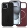 CROWNYX Magnetic Case for iPhone 15, Compatible With Wireless Charging, Ultra Slim Drop Resistant Cover, Anti-Slip, Carbon Fiber