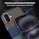 CROWNYX Magnetic Case for iPhone 16, Compatible With Wireless Charging, Ultra Slim Drop Resistant Cover, Anti-Slip, Carbon Fiber
