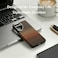 CROWNYX Magnetic Case for Samsung Galaxy S25 Ultra, Compatible With Wireless Charging, Ultra Slim Drop Resistant Cover, Anti-Slip, Carbon Fiber, Brown