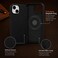CROWNYX Premium Leather Case for iPhone 15 Magnetic Shockproof Cover, Anti-Scratch, Slim Protective Back with Raised Camera Protection (Black)