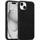 CROWNYX Premium Leather Case for iPhone 15 Magnetic Shockproof Cover, Anti-Scratch, Slim Protective Back with Raised Camera Protection (Black)