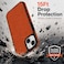 CROWNYX Premium Leather Case for iPhone 15 Magnetic Shockproof Cover, Anti-Scratch, Slim Protective Back with Raised Camera Protection (Orange)