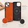 CROWNYX Premium Leather Case for iPhone 15 Magnetic Shockproof Cover, Anti-Scratch, Slim Protective Back with Raised Camera Protection (Orange)