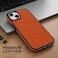 CROWNYX Premium Leather Case for iPhone 15 Magnetic Shockproof Cover, Anti-Scratch, Slim Protective Back with Raised Camera Protection (Orange)