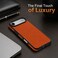 CROWNYX Premium Leather Case for iPhone 17 Air Magnetic Shockproof Cover, Anti-Scratch, Slim Protective Back with Raised Camera Protection (Orange)