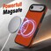 CROWNYX Premium Leather Case for iPhone 17 Air Magnetic Shockproof Cover, Anti-Scratch, Slim Protective Back with Raised Camera Protection (Orange)