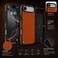 CROWNYX Premium Leather Case for iPhone 17 Air Magnetic Shockproof Cover, Anti-Scratch, Slim Protective Back with Raised Camera Protection (Orange)
