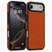 CROWNYX Premium Leather Case for iPhone 17 Air Magnetic Shockproof Cover, Anti-Scratch, Slim Protective Back with Raised Camera Protection (Orange)