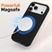 CROWNYX Premium Leather Case for iPhone 17 Pro Max Magnetic Shockproof Cover, Anti-Scratch, Slim Protective Back with Raised Camera Protection (Black)