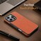 CROWNYX Premium Leather Case for iPhone 15 Pro Max Magnetic Shockproof Cover, Anti-Scratch, Slim Protective Back with Raised Camera Protection (Orange)