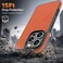 CROWNYX Premium Leather Case for iPhone 15 Pro Max Magnetic Shockproof Cover, Anti-Scratch, Slim Protective Back with Raised Camera Protection (Orange)