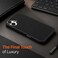 CROWNYX Premium Leather Case for iPhone 16 Plus Magnetic Shockproof Cover, Anti-Scratch, Slim Protective Back with Raised Camera Protection (Black)