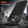 CROWNYX Premium Leather Case for iPhone 16 Pro Magnetic Shockproof Cover, Anti-Scratch, Slim Protective Back with Raised Camera Protection (Black)