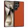 CROWNYX Premium Leather Case for Samsung Galaxy s24 Ultra Magnetic Shockproof Cover, Anti-Scratch, Slim Protective Back with Raised Camera Protection (Orange)