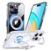 CROWNYX Clear Case for iPhone 16 Pro Cover with 360&deg; Spin Ring Stand, Compatible with Wireless Charging, Military-Grade Protection, Anti-Yellowing Transparent, Scratch-Resistant, Ultra Slim Case