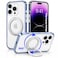 CROWNYX Clear Case for iPhone 14 Pro Max Cover with 360&deg; Spin Ring Stand, Compatible with Wireless Charging, Military-Grade Protection, Anti-Yellowing Transparent, Scratch-Resistant, Ultra Slim Case